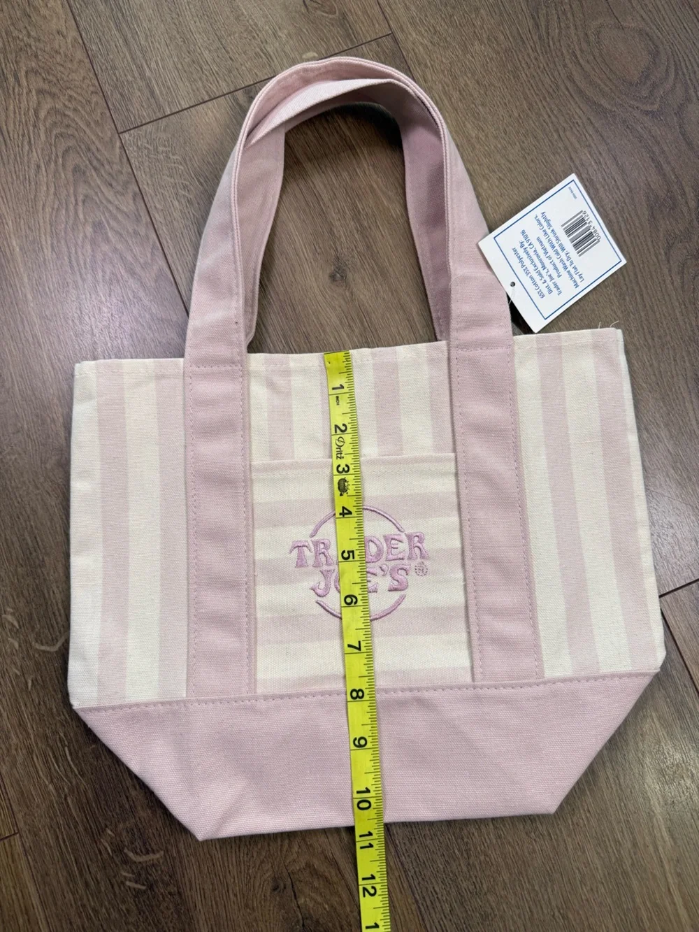 NWT Trader Joe’s Striped Mini Canvas Tote Bags Set of 4 Pastel Colors Spring
